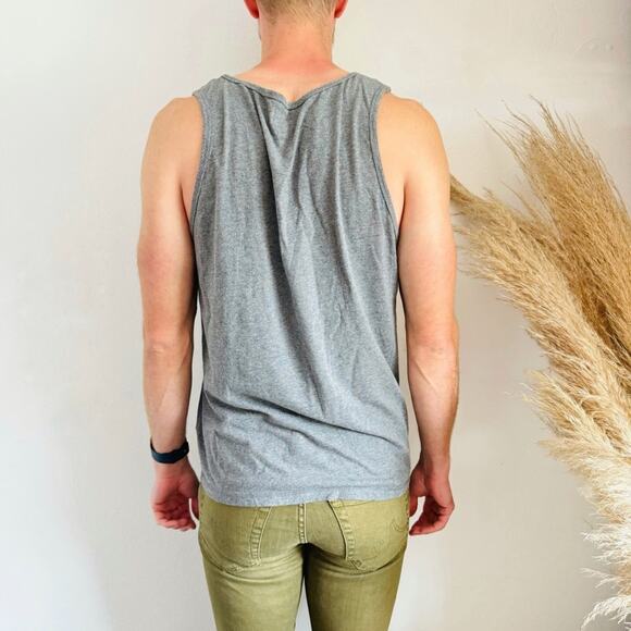MENS JOES JEANS Dark Heather Grey Gray Sleeveless Tank Top Relax Shirt Pocket S - Picture 2 of 8